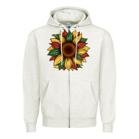 Oatmeal Heather juneteenth sunflower Zipper Hoodie - Artiststas