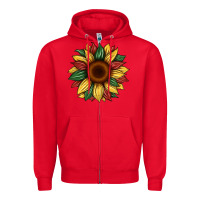Red juneteenth sunflower Zipper Hoodie - Artiststas