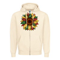 Sandshell juneteenth sunflower Zipper Hoodie - Artiststas