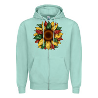 Seafoam juneteenth sunflower Zipper Hoodie - Artiststas