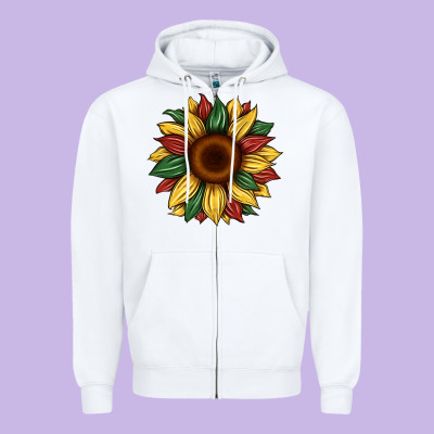 Juneteenth Sunflower Zipper Hoodie Designed By Artiststas