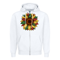 White juneteenth sunflower Zipper Hoodie - Artiststas