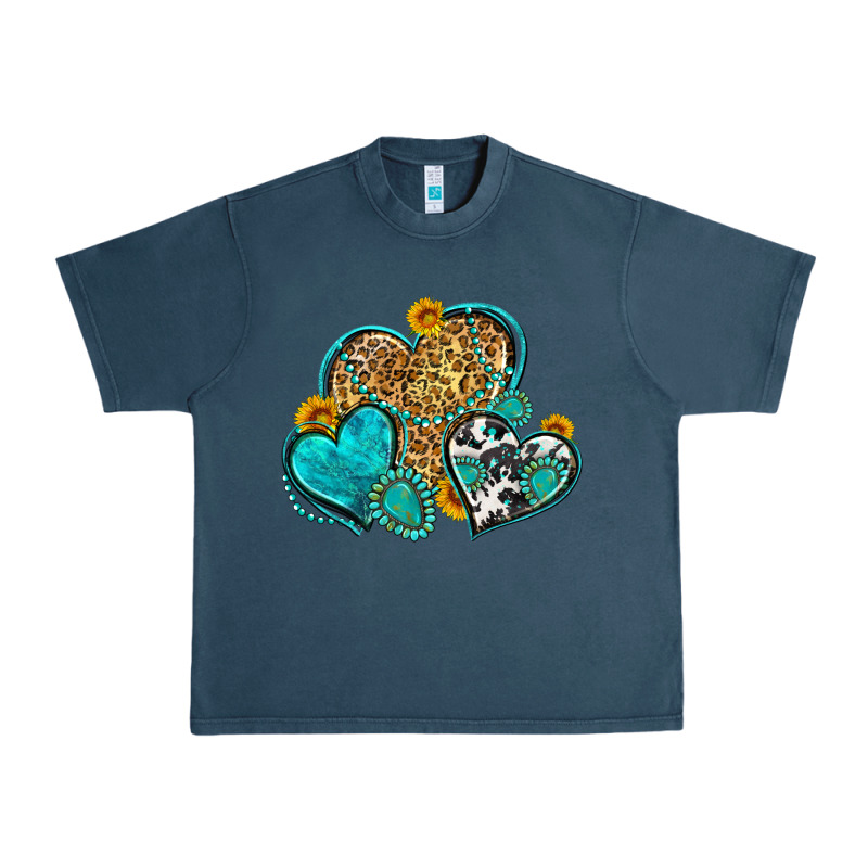 Western Turquoise Hearts Urban Heavy Tee by Zillion Design Studio | Teevron