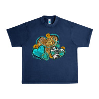 Navy western turquoise hearts Urban Heavy Tee - Zillion Design Studio