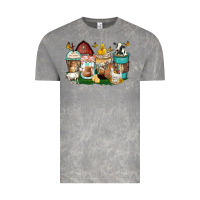 Cloud Rock farm animals coffee cups Vintage Tee - Zillion Design Studio