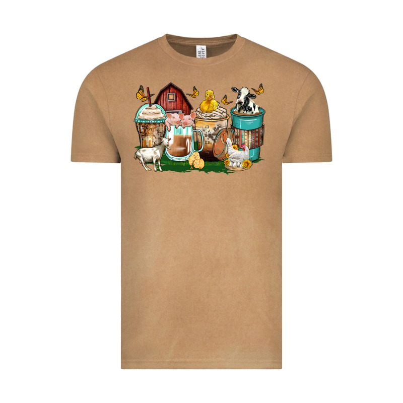 Farm Animals Coffee Cups Vintage Tee by Zillion Design Studio | Teevron