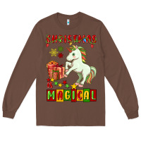 Chestnut christmas magical unicorn Long Sleeve Tee - FaDigitalArtStudio