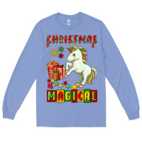 Colony Blue christmas magical unicorn Long Sleeve Tee - FaDigitalArtStudio