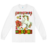 White christmas magical unicorn Long Sleeve Tee - FaDigitalArtStudio