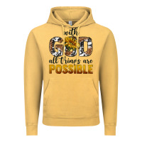 Vintage Mustard with god al things ara possible Vintage Hoodie - texasbilliewilder