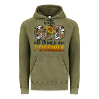 Vintage Olive with god al things ara possible Vintage Hoodie - texasbilliewilder