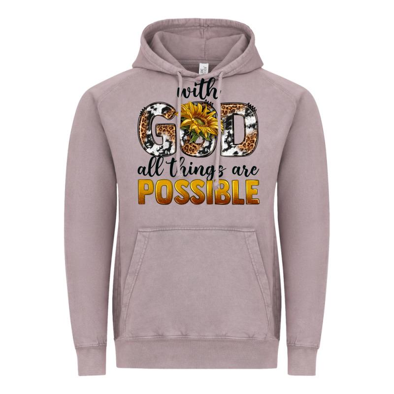 With God Al Things Ara Possible Vintage Hoodie by texasbilliewilder | Teevron