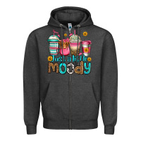 Charcoal Heather just a little moody coffee cups Zipper Hoodie - Jasminsmagicworld