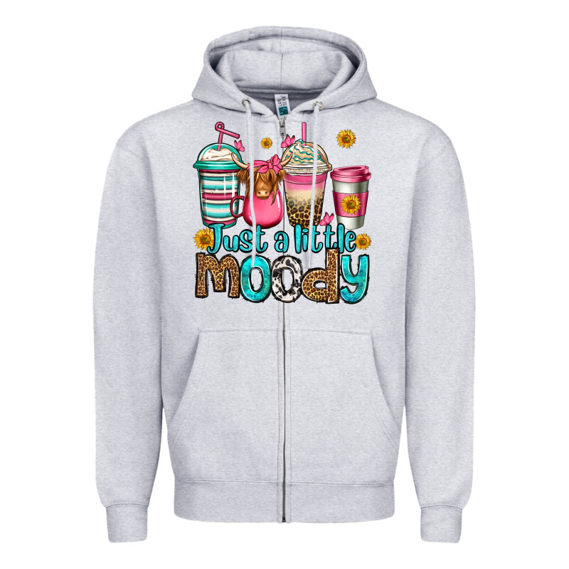 Just A Little Moody Coffee Cups Zipper Hoodie by Jasminsmagicworld | Teevron