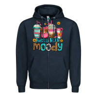 Navy just a little moody coffee cups Zipper Hoodie - Jasminsmagicworld