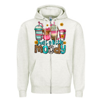 Oatmeal Heather just a little moody coffee cups Zipper Hoodie - Jasminsmagicworld