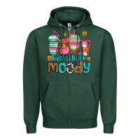 Sports Green just a little moody coffee cups Zipper Hoodie - Jasminsmagicworld