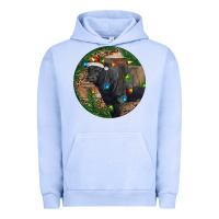Pigment Grape Ice Black Angus Bull with Christmas Lights Urban Hoodie - RanaPortraitStore