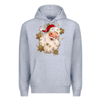 Heather Grey Christmas santa claus Premium Hoodie - MaliasSmallBusiness