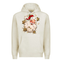 Oatmeal Heather Christmas santa claus Premium Hoodie - MaliasSmallBusiness