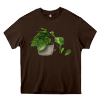Chocolate Brown Philodendron Heavy Core Tee - LillyAllenDesigns