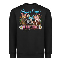 Black Happy Easter Heifers Heavyweight Sweatshirt - RanaPortraitStore