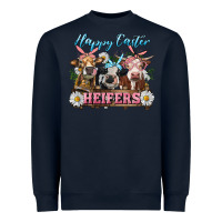 Navy Happy Easter Heifers Heavyweight Sweatshirt - RanaPortraitStore