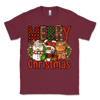 Burgundy Merry Christmas Coffee Cups Classic Tee - FaDigitalArtStudio