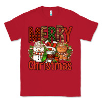 Red Merry Christmas Coffee Cups Classic Tee - FaDigitalArtStudio