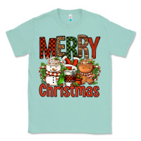 Seafoam Merry Christmas Coffee Cups Classic Tee - FaDigitalArtStudio