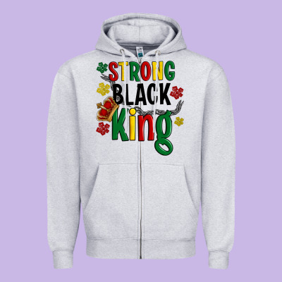 Strong Black King Zipper Hoodie Designed By Artiststas
