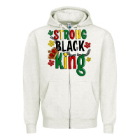 Oatmeal Heather strong black king Zipper Hoodie - Artiststas