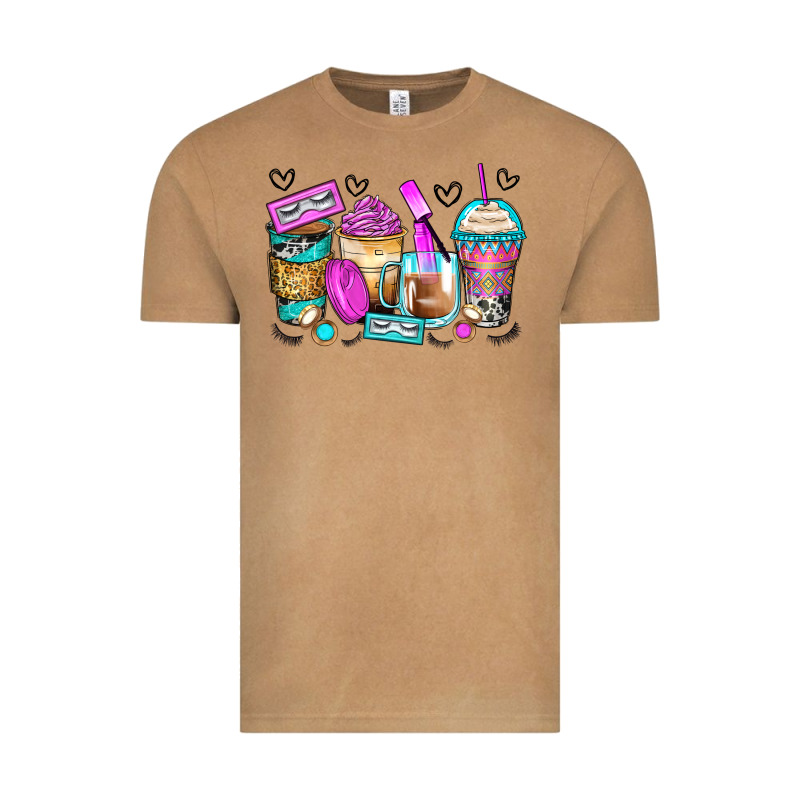 Eyelash Coffee Cups Vintage Tee by Zillion Design Studio | Teevron