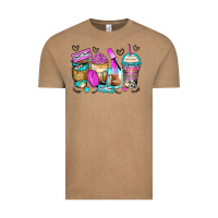 Vintage Coffee eyelash coffee cups Vintage Tee - Zillion Design Studio