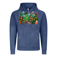 Vintage Denim christmas trees with football Vintage Hoodie - Zillion Design Studio