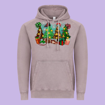Christmas Trees With Football Vintage Hoodie Designed By Zillion Design Studio