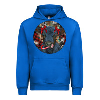 Cobalt Black Angus Calf Christmas Urban Hoodie - RanaPortraitStore