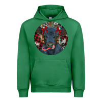 Emerald Black Angus Calf Christmas Urban Hoodie - RanaPortraitStore