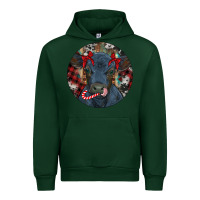 Forest Green Black Angus Calf Christmas Urban Hoodie - RanaPortraitStore