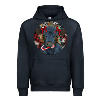 Navy Black Angus Calf Christmas Urban Hoodie - RanaPortraitStore