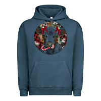 Pigment Midnight Navy Black Angus Calf Christmas Urban Hoodie - RanaPortraitStore