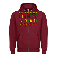 Burgundy i am black every month Zipper Hoodie - Artiststas