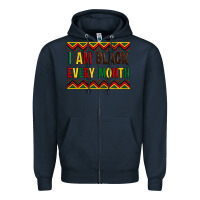 Navy i am black every month Zipper Hoodie - Artiststas