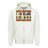 Oatmeal Heather i am black every month Zipper Hoodie - Artiststas