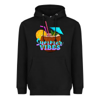 Black summer vibes coconut drink Heavyweight Hoodie - Jasminsmagicworld