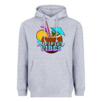 Heather Grey summer vibes coconut drink Heavyweight Hoodie - Jasminsmagicworld
