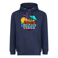 Navy summer vibes coconut drink Heavyweight Hoodie - Jasminsmagicworld