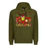 Army Green grinchmas Premium Hoodie - MaliasSmallBusiness