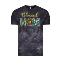 Cloud Black western blessed mom with sunflower Vintage Tee - texasbilliewilder
