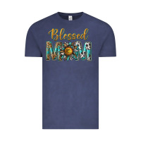 Vintage Denim western blessed mom with sunflower Vintage Tee - texasbilliewilder